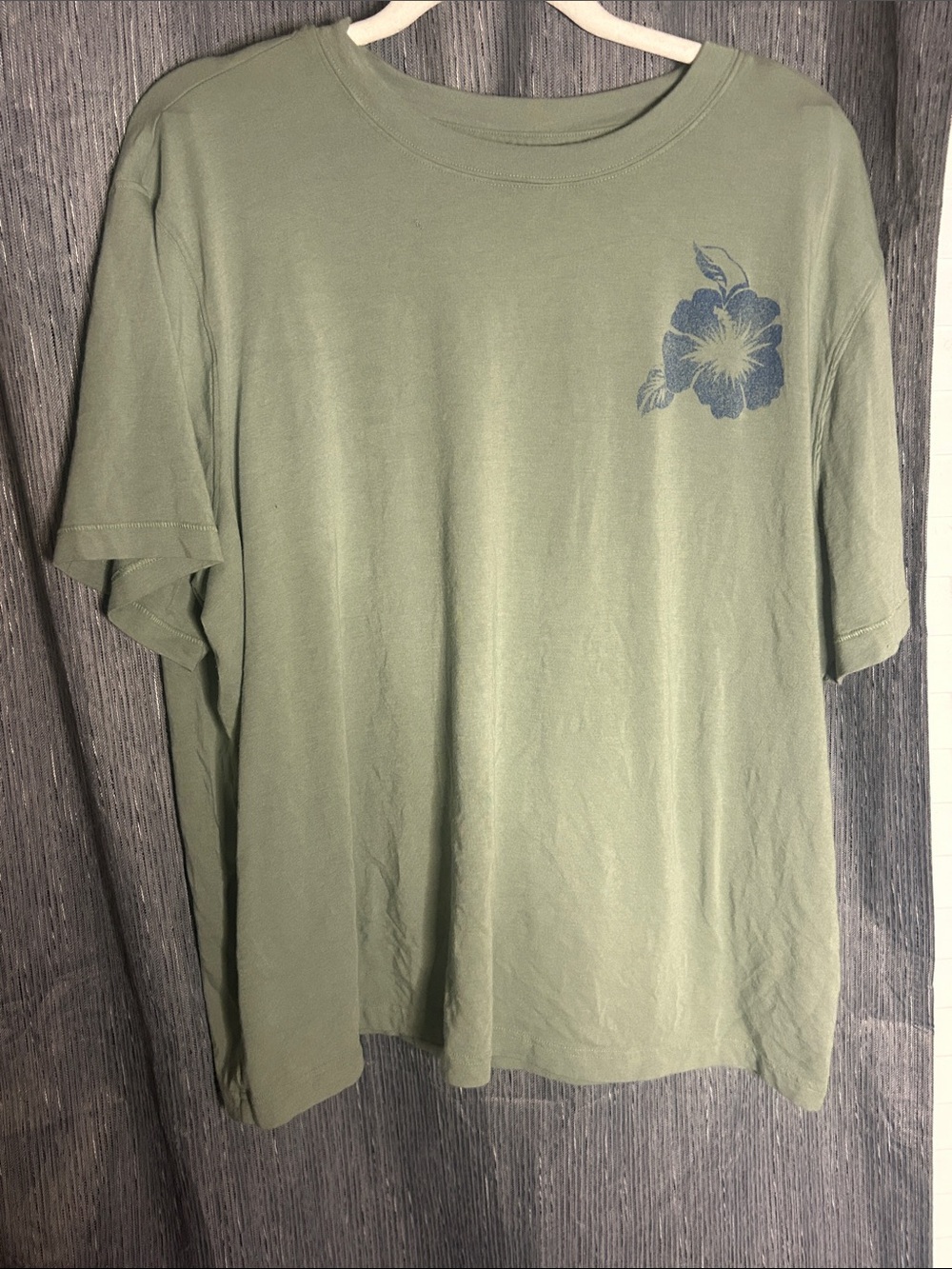 aerie OShort Sleeve Tee with Navy Floral Accent and Varsity Numbers on Back